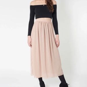 Nude/Blush chiffon maxi skirt